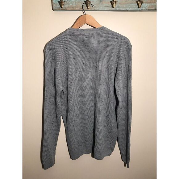 Asos Mens Waffle Knit Sweater Shirt Size Medium Long Sleeve Buttons Gray NWT - Picture 3 of 6